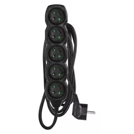 EMOS Predlzovaci kabel 16A (5zás.) 3M ČIERNY