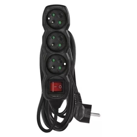 EMOS Predlzovaci kabel 16A (3zás. + vypínač) 5M ČIERNY