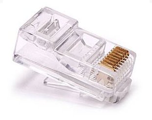 OEM netienený konektor UTP RJ45-8p8c,50µ" Au, drôt, Cat5, (100ks)