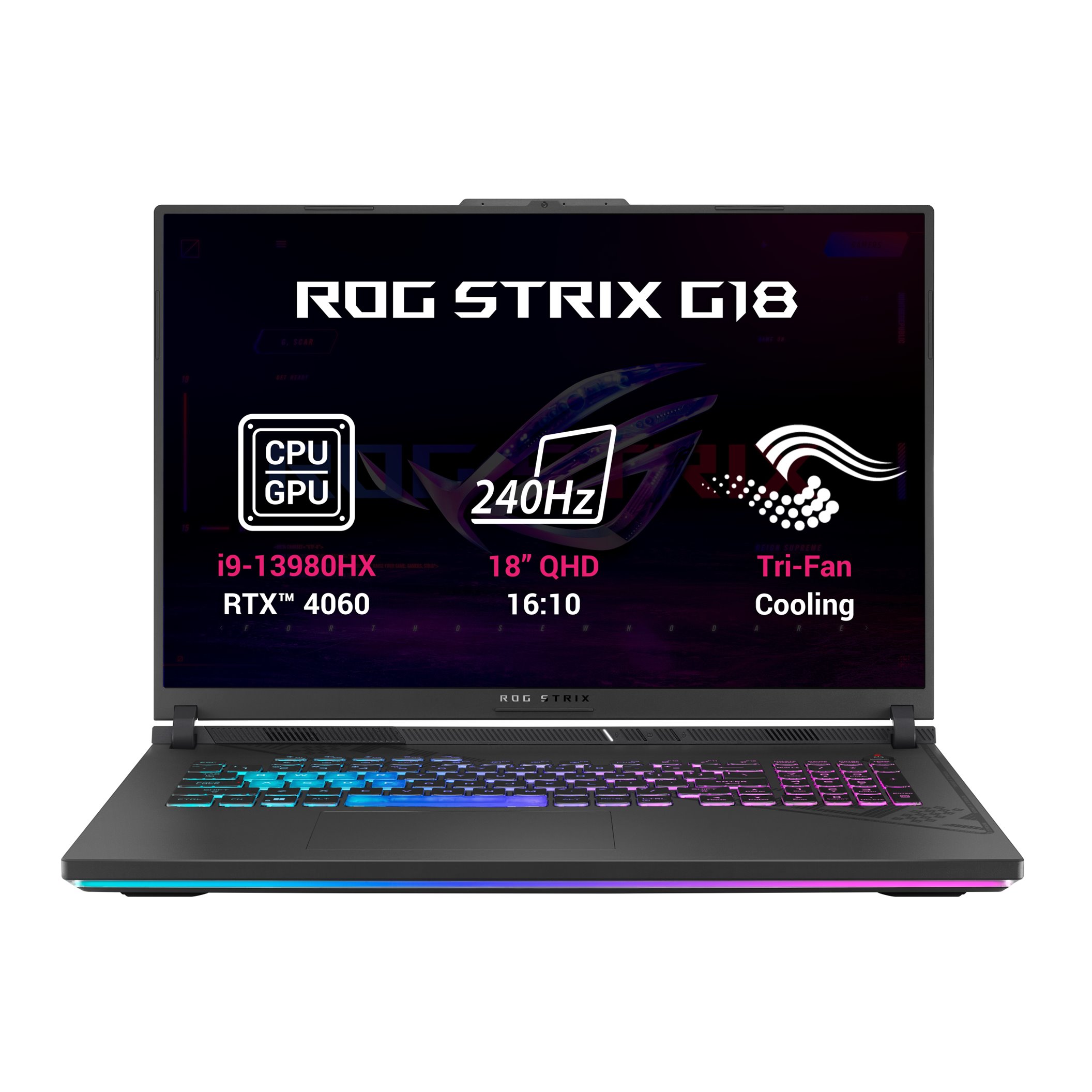 ASUS ROG Strix G18, i9-13980HX, 32GB DDR5, 1TB SSD, 18" IPS 240Hz, RTX 4060, Win11Home, Eclipse Gray