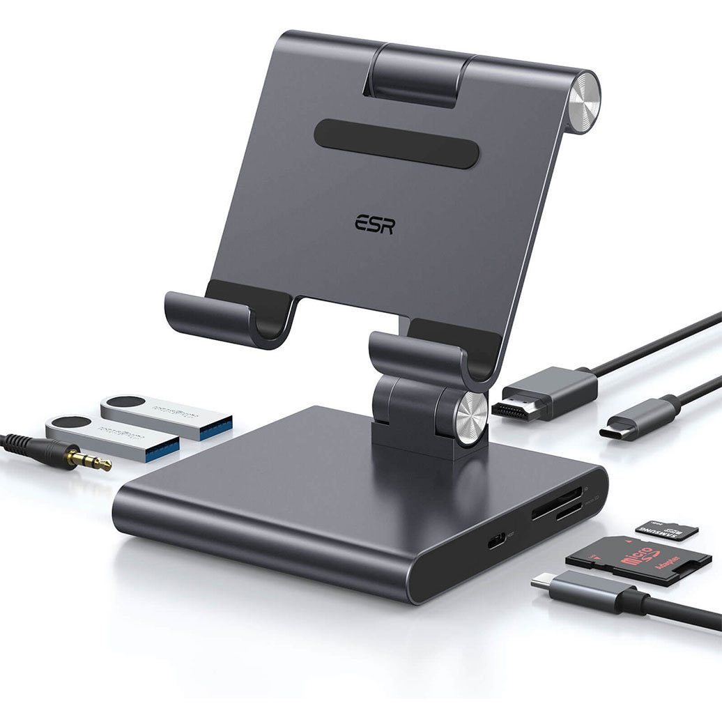 ESR stojan 8-in-1 Portable Stand USB-C Hub - Grey