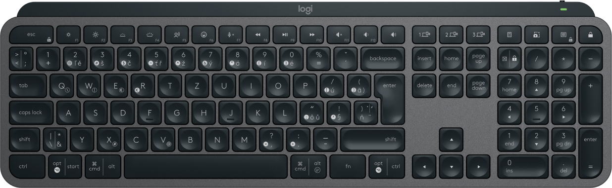 Logitech MX Keys S - bezdrôtová podsvietená klávesnica - CZ/SK - grafitová 