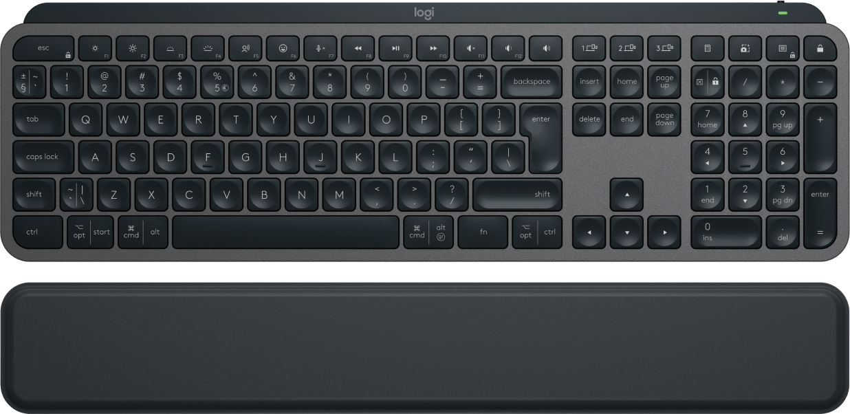 Logitech MX Keys S - bezdrôtová podsvietená klávesnica + opierka dlane - US - grafitová 