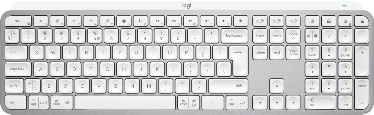 Logitech MX Keys S - bezdrôtová podsvietená klávesnica - US - bledošedá