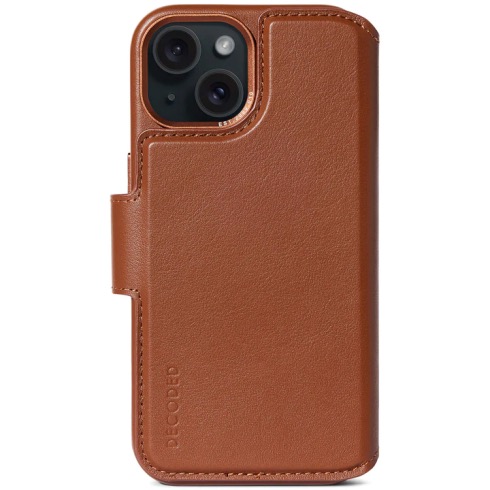 Decoded puzdro Leather Detachable Wallet MagSafe pre iPhone 15 - Tan