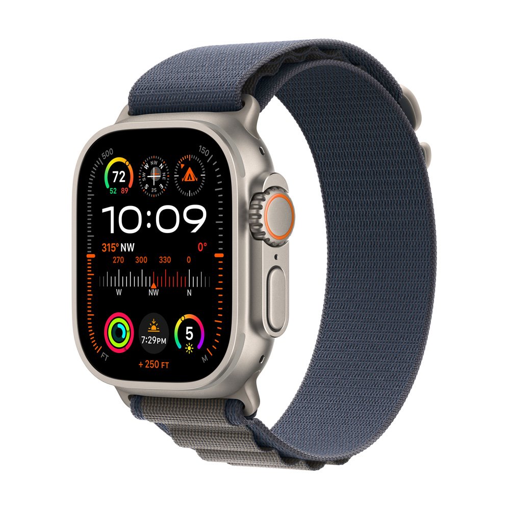 Apple Watch Ultra 2/ 49mm/ Titan/ Šport Band/ Blue Alpine/ Medium