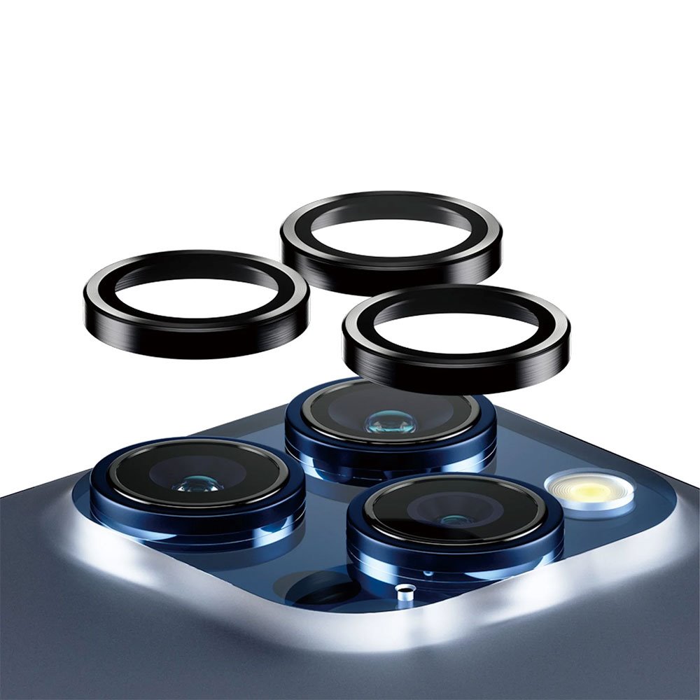 PanzerGlass ochranné sklo Hoops pre iPhone 15 Pro/15 Pro Max - Black Metal