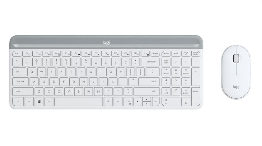 Logitech MK470 - tenká bezdrôtová klávesnica a myš, kombo, US - biela