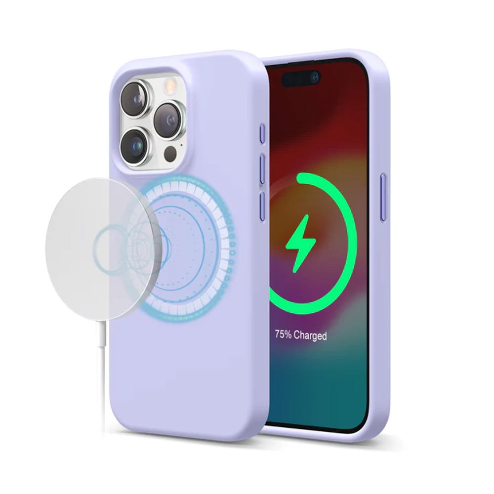 Elago kryt Silicone Case Magsafe pre iPhone 15 Pro - Purple