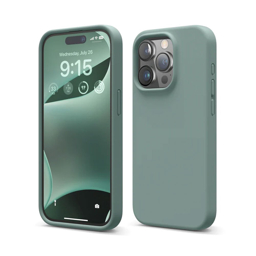 Elago kryt Silicone Case pre iPhone 15 Pro - Midnight Green