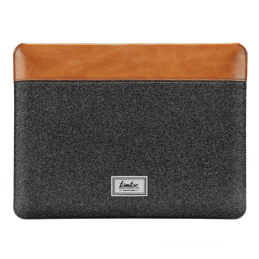Tomtoc puzdro Felt & PU Leather Case pre Macbook Pro 14" - Gray/Brown
