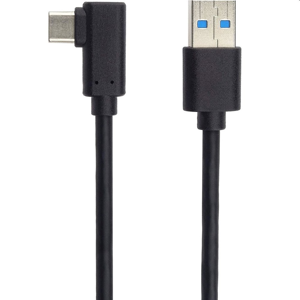 PremiumCord Kabel USB typ C/M zahnutý konektor 90° - USB 3.0 A/M, 0,5m