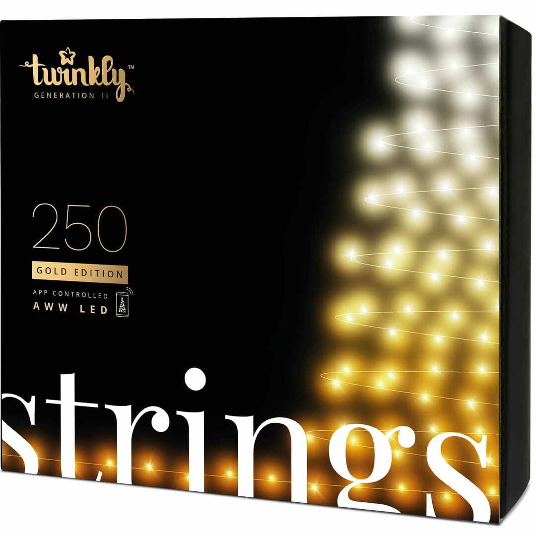Twinkly - Strings Gold & Silver Ed. AWW 250 Led / 8cm space / BT / WiFi / IP44