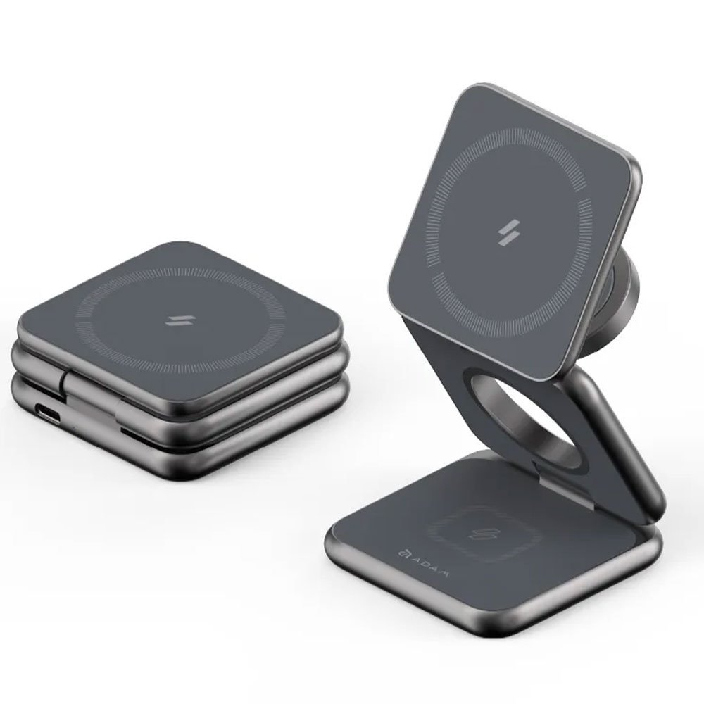 Adam Elements Omnia Mag 3 Magnetic 3-in-1 Wireless Charging Station - Gray