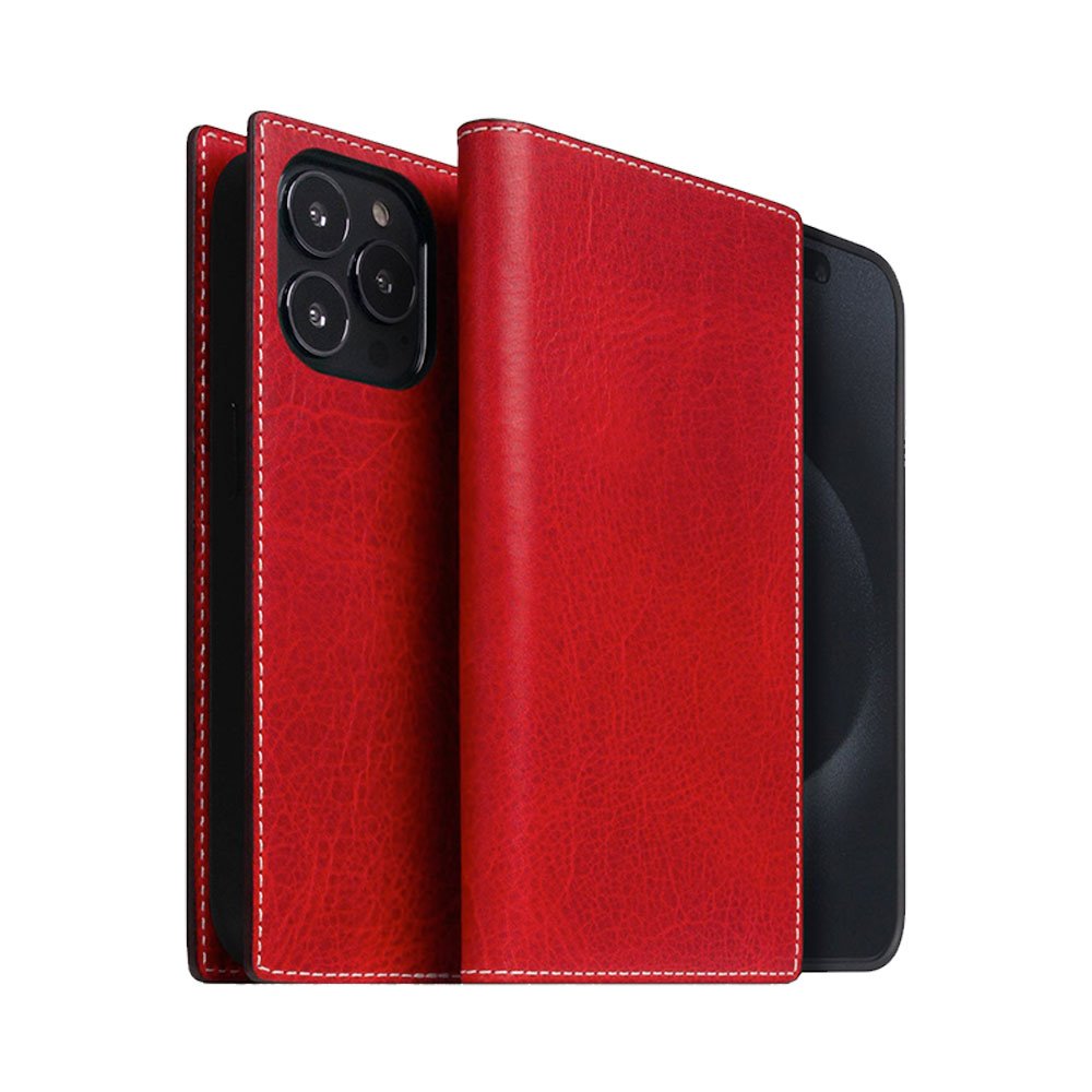 SLG Design puzdro D7 Magsafe Italian Wax Leather pre iPhone 15 Pro - Red