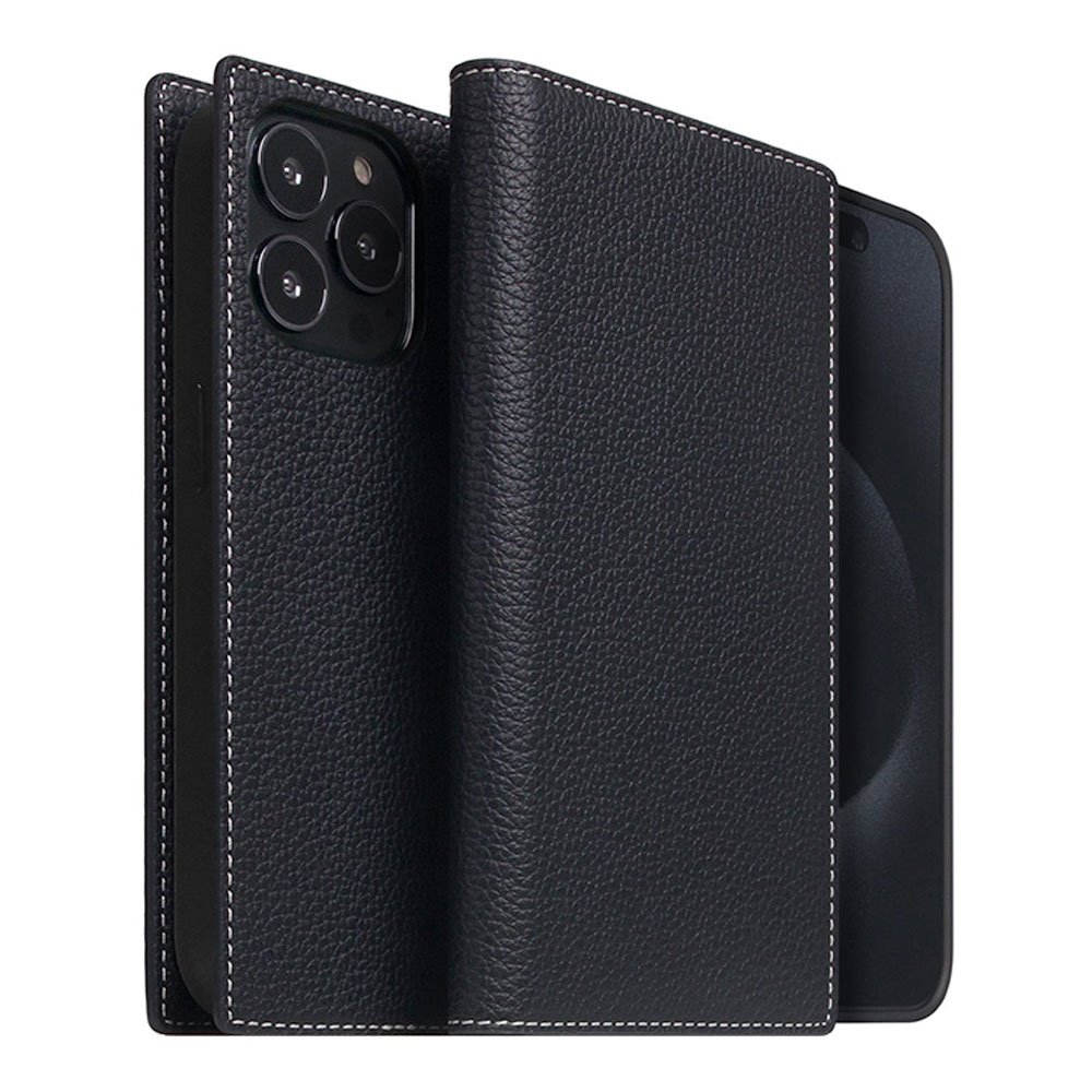 SLG Design puzdro D8 Magsafe Full Grain Leather pre iPhone 15 Pro Max - Black Blue