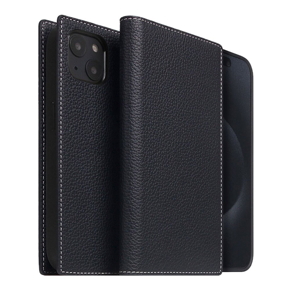 SLG Design puzdro D8 Magsafe Full Grain Leather pre iPhone 15 Plus - Black Blue