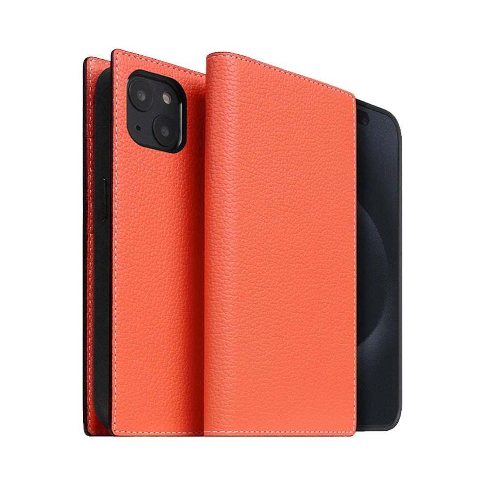 SLG Design puzdro D8 Neon Full Grain Leather Diary pre iPhone 15 - Coral