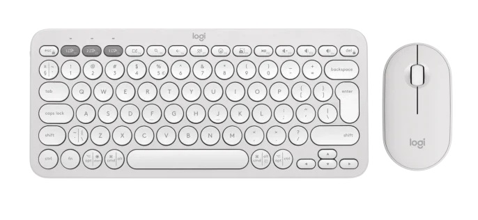 Logitech PEBBLE 2 combo - tenká bezdrôtová klávesnica a myš, kombo, US - biela