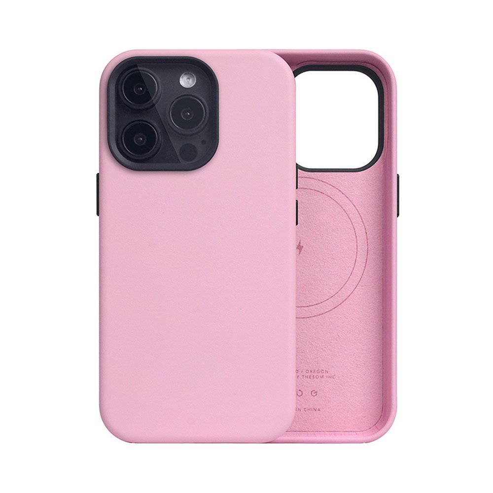 SLG Design kryt D5 Magsafe Calf Skin Leather pre iPhone 15 Pro - Pink