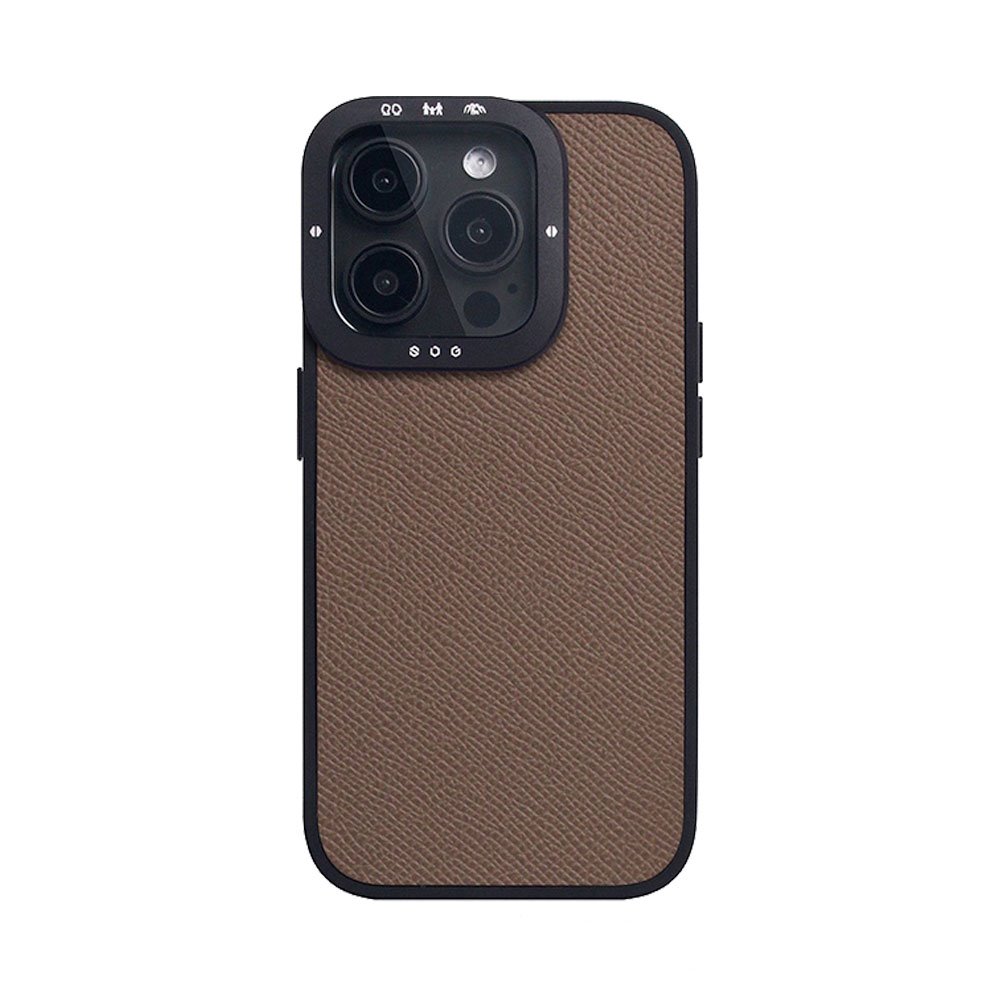 SLG Design kryt D9 France Epsom Leather pre iPhone 15 Pro - Etoupe