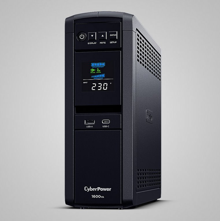 CyberPower CP1600EPFLCD, UPS Intelligent PFC, 1600VA/1000W, LCD, 6x Schuko, RJ11/RJ45, USB