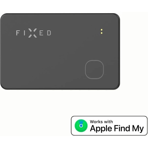 Fixed Smart tracker Tag Card s podporou Find My, bezdrôtové nabíjanie, čierny