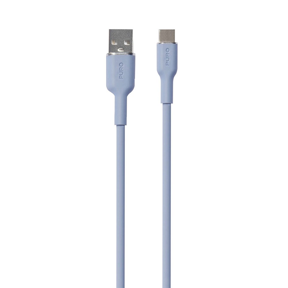 Puro kábel Soft Silicone Cable USB-A to USB-C 1.5m - Light Blue