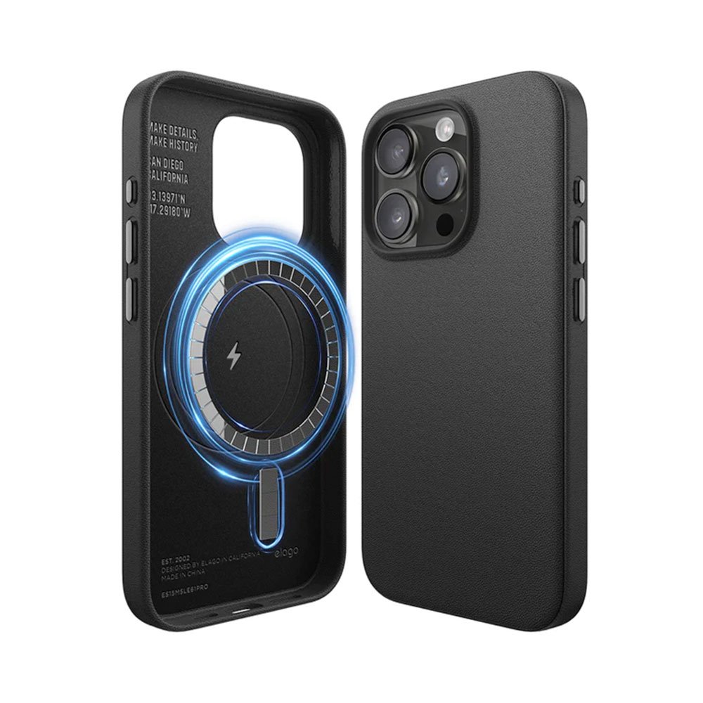 Elago kryt Leather Case Magsafe pre iPhone 15 Pro - Black