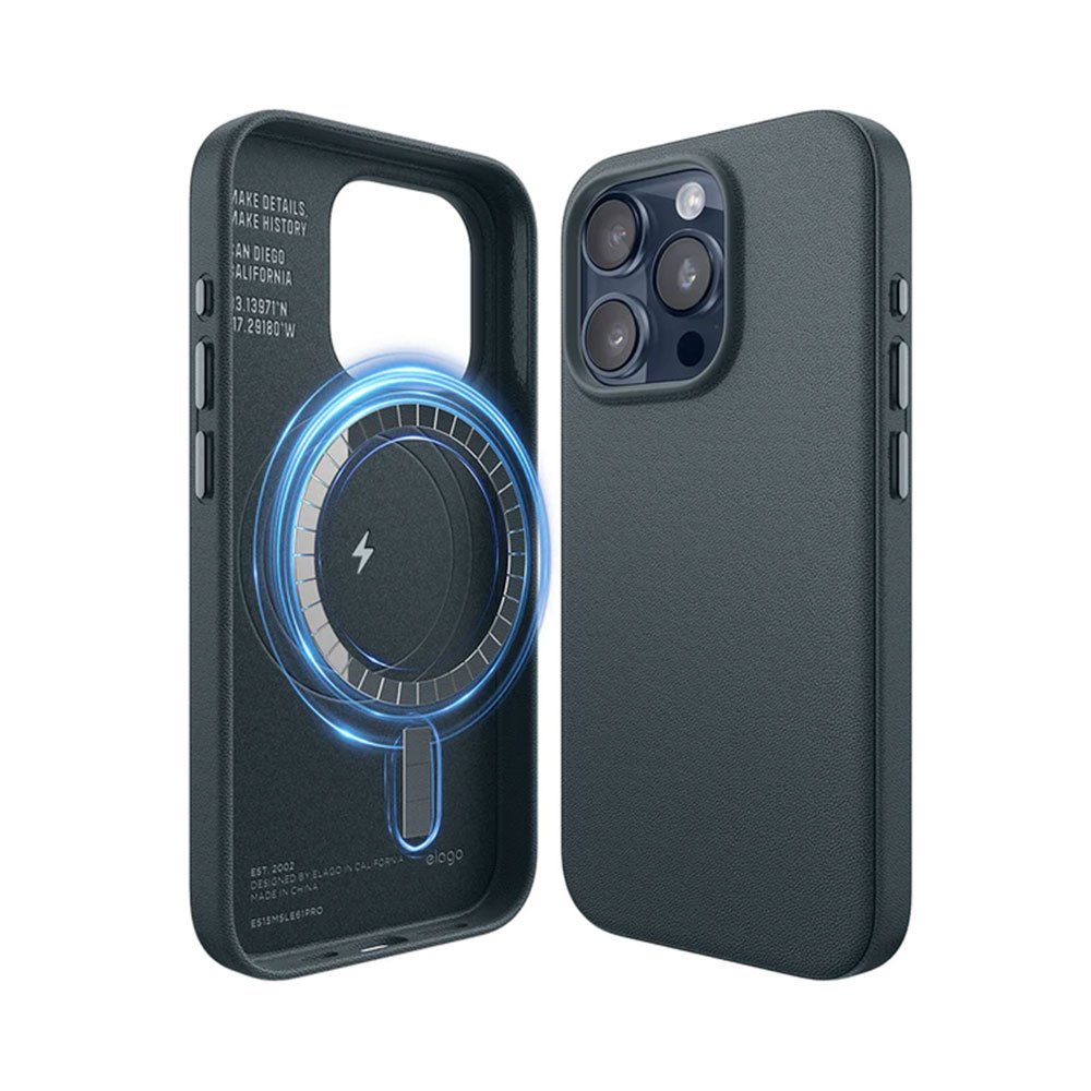 Elago kryt Leather Case Magsafe pre iPhone 15 Pro - Jean Indigo