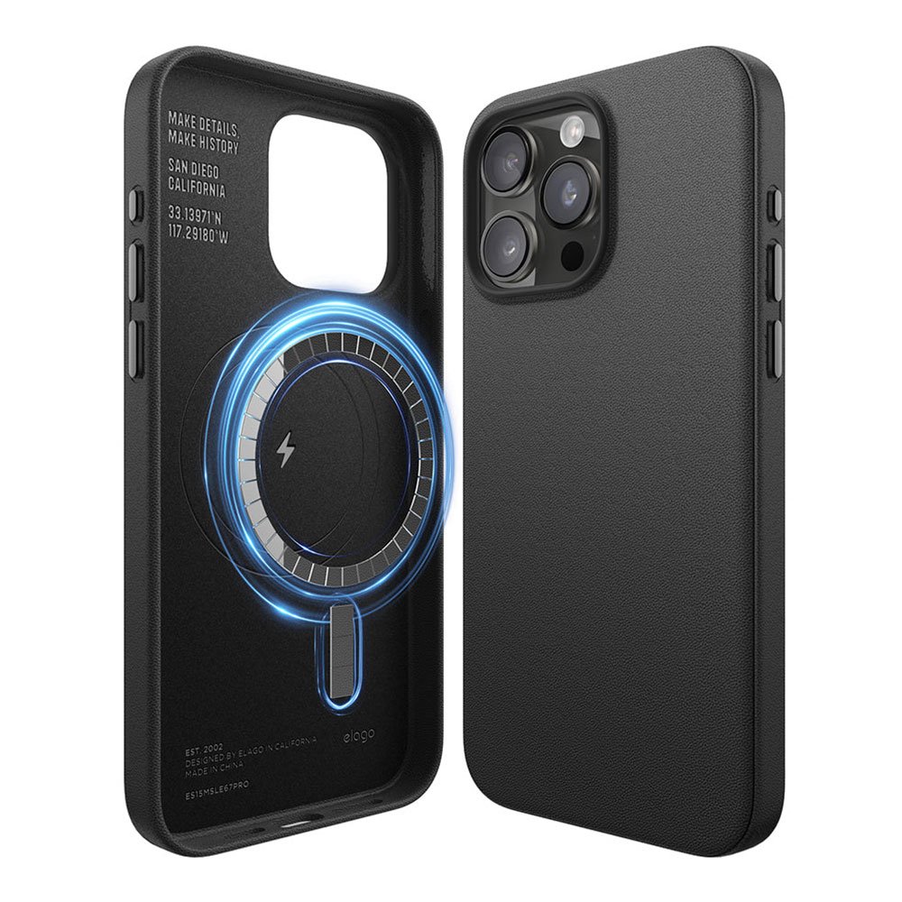 Elago kryt Leather Case Magsafe pre iPhone 15 Pro Max - Black