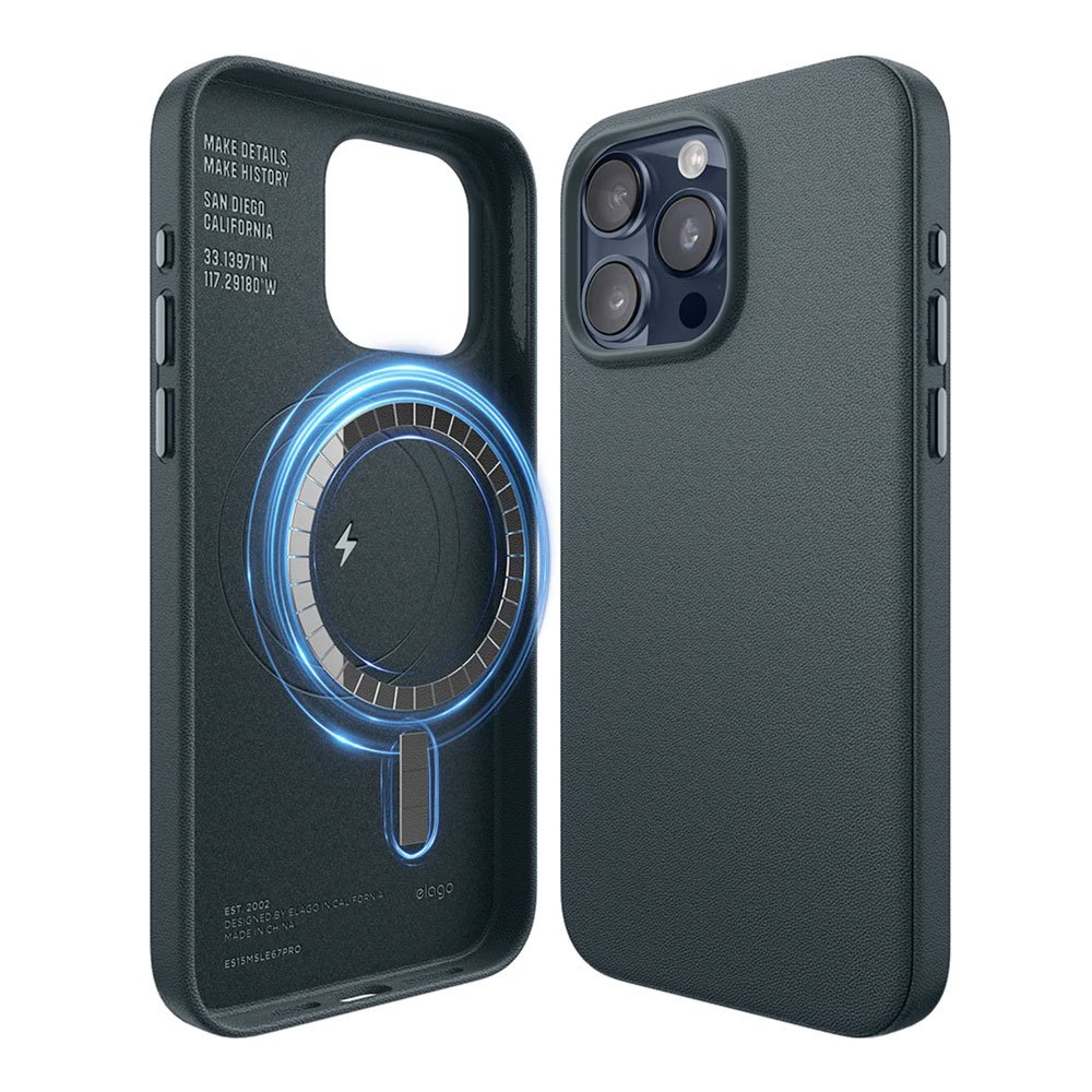 Elago kryt Leather Case Magsafe pre iPhone 15 Pro Max - Jean Indigo