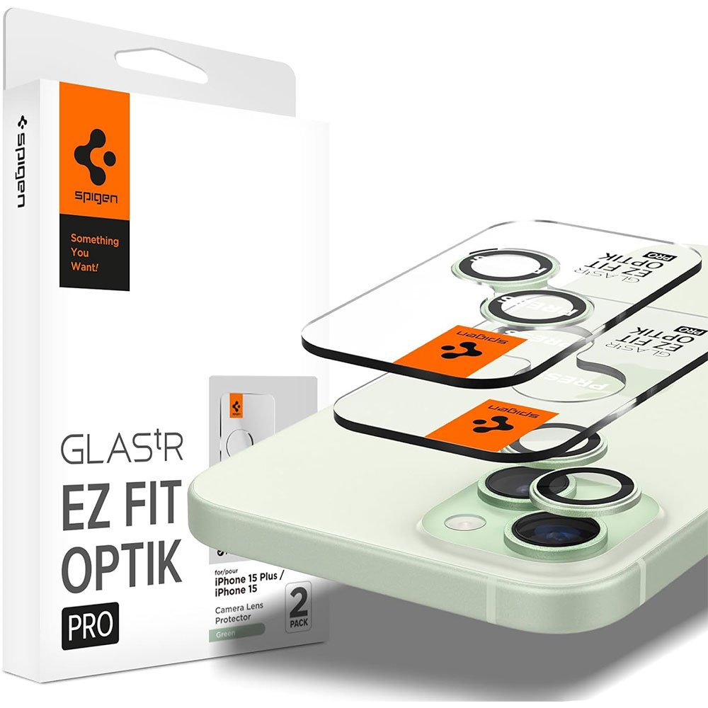 Spigen Optik Pro Lens Protector pre iPhone 15/15 Plus - Green
