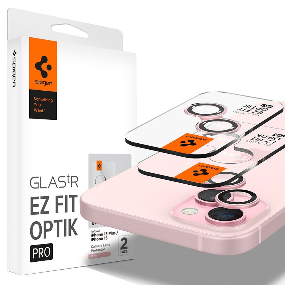 Spigen Optik Pro Lens Protector pre iPhone 15/15 Plus - Pink