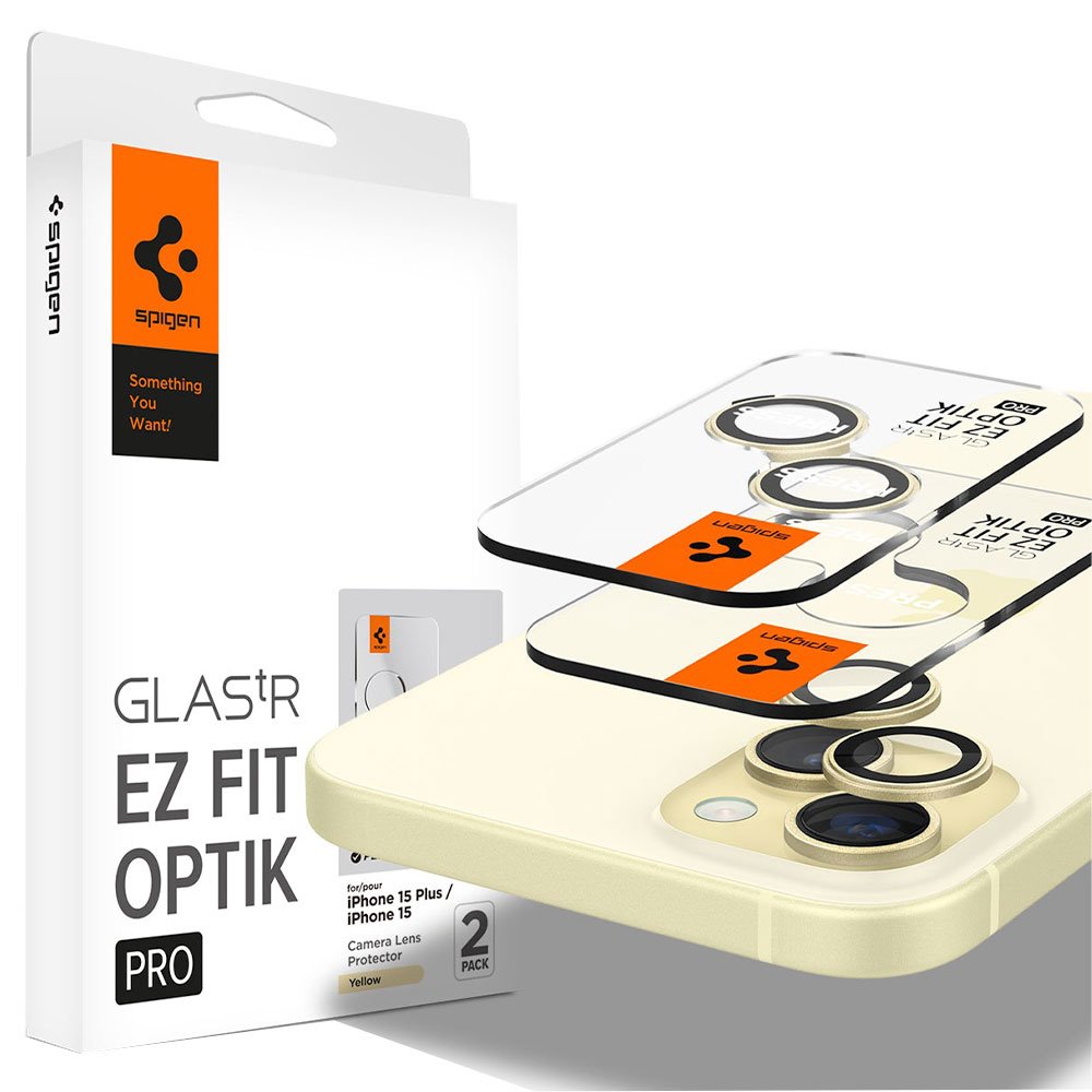 Spigen Optik Pro Lens Protector pre iPhone 15/15 Plus - Yellow