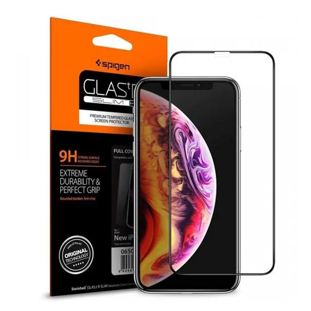 Spigen ochranné sklo Glass FC HD pre iPhone 11 Pro Max - Black Frame