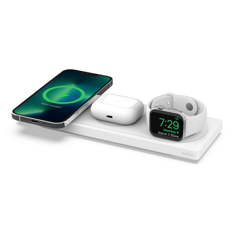 Belkin Boost Charge Pro 3-in-1 Wireless Charging Pad with Magsafe 15W - White *Rozbalený*