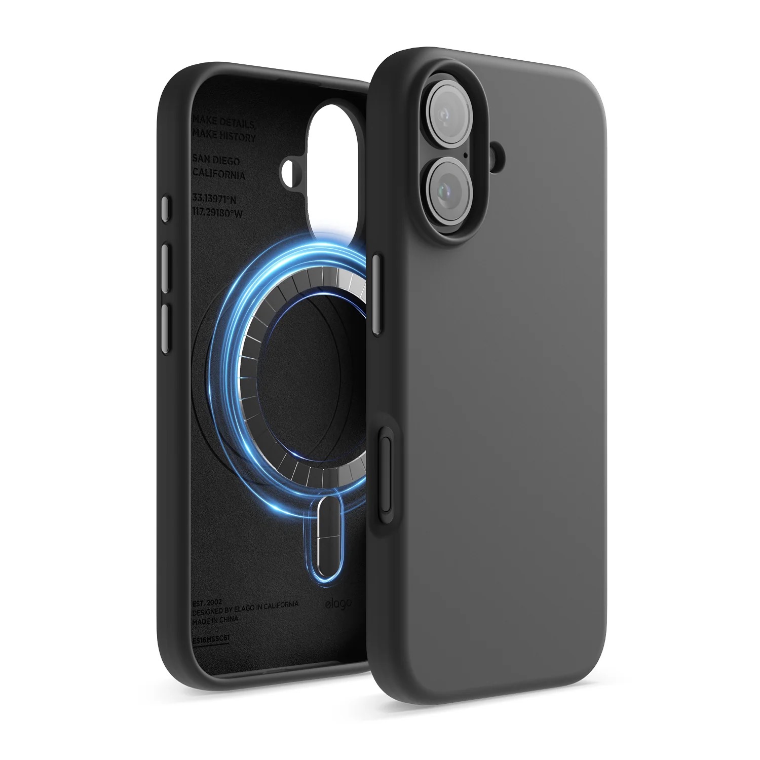 Elago kryt Silicone Case Magsafe pre iPhone 16 - Black