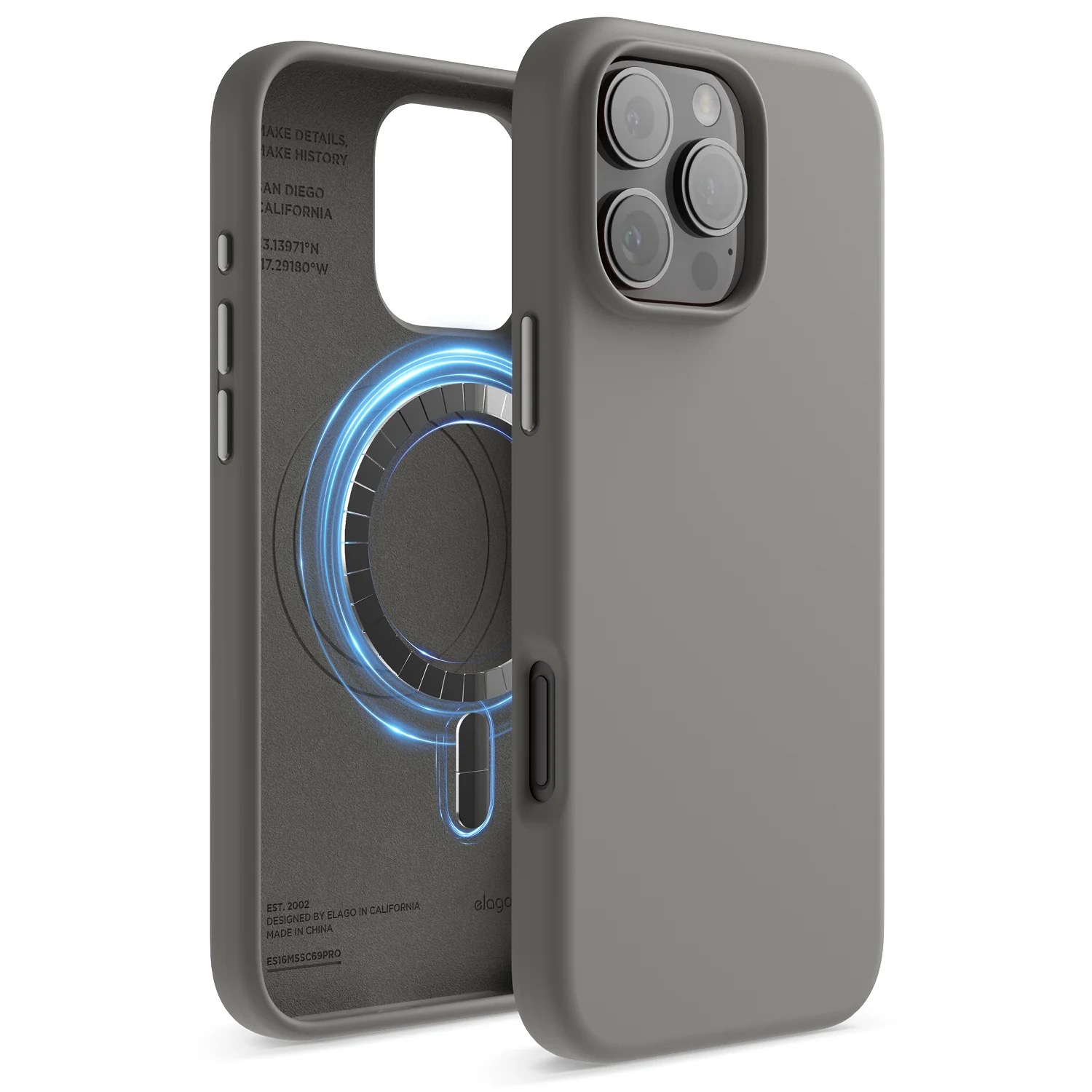 Elago kryt Silicone Case Magsafe pre iPhone 16 Pro Max - Medium Gray
