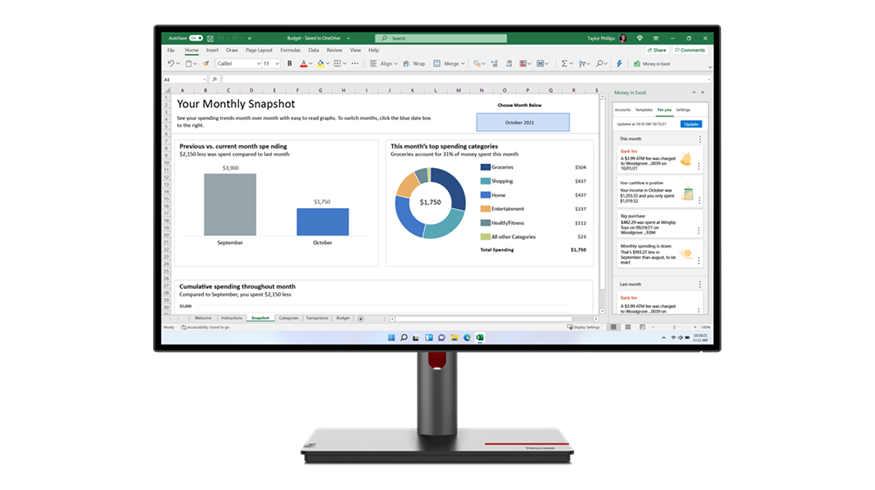 Lenovo ThinkVision P27q-30 27" 2560x1440 QHD IPS 16:9 4ms 1000:1 350cd HDMI DP USB Pivot