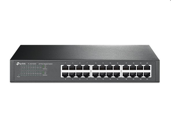 tp-link TL-SG1024D, 24 port Gigabit Desktop/Rack Switch, 24x 10/100/1000M RJ45 ports, 13" rack-mountable, steel case