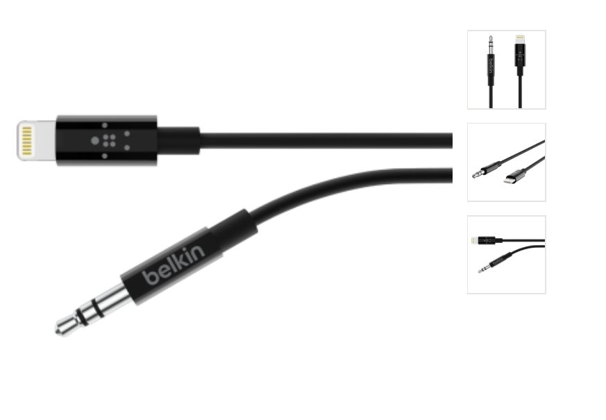 Belkin kábel Lightning - 3,5mm jack, 1,8m - Black