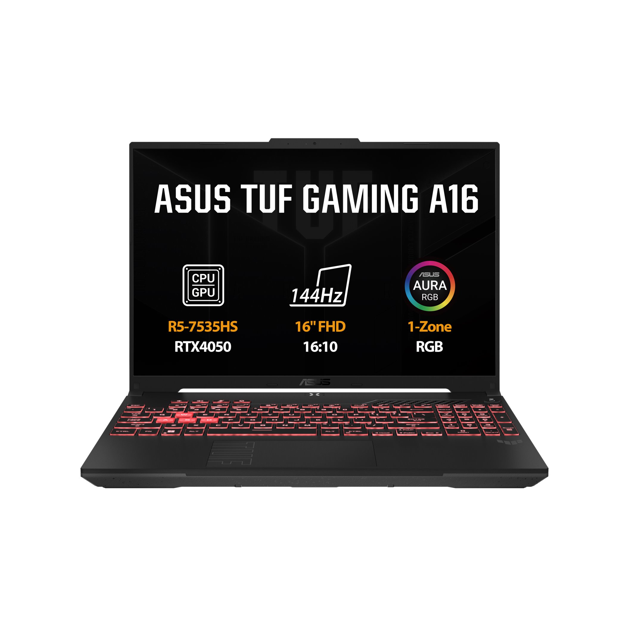 ASUS TUF Gaming A16/ FA607-RL051W/ R5-7535HS/ 16"/ WUXGA/ 16GB/ 512GB SSD/ RTX 4050/ W11H/ Gray/ 2R