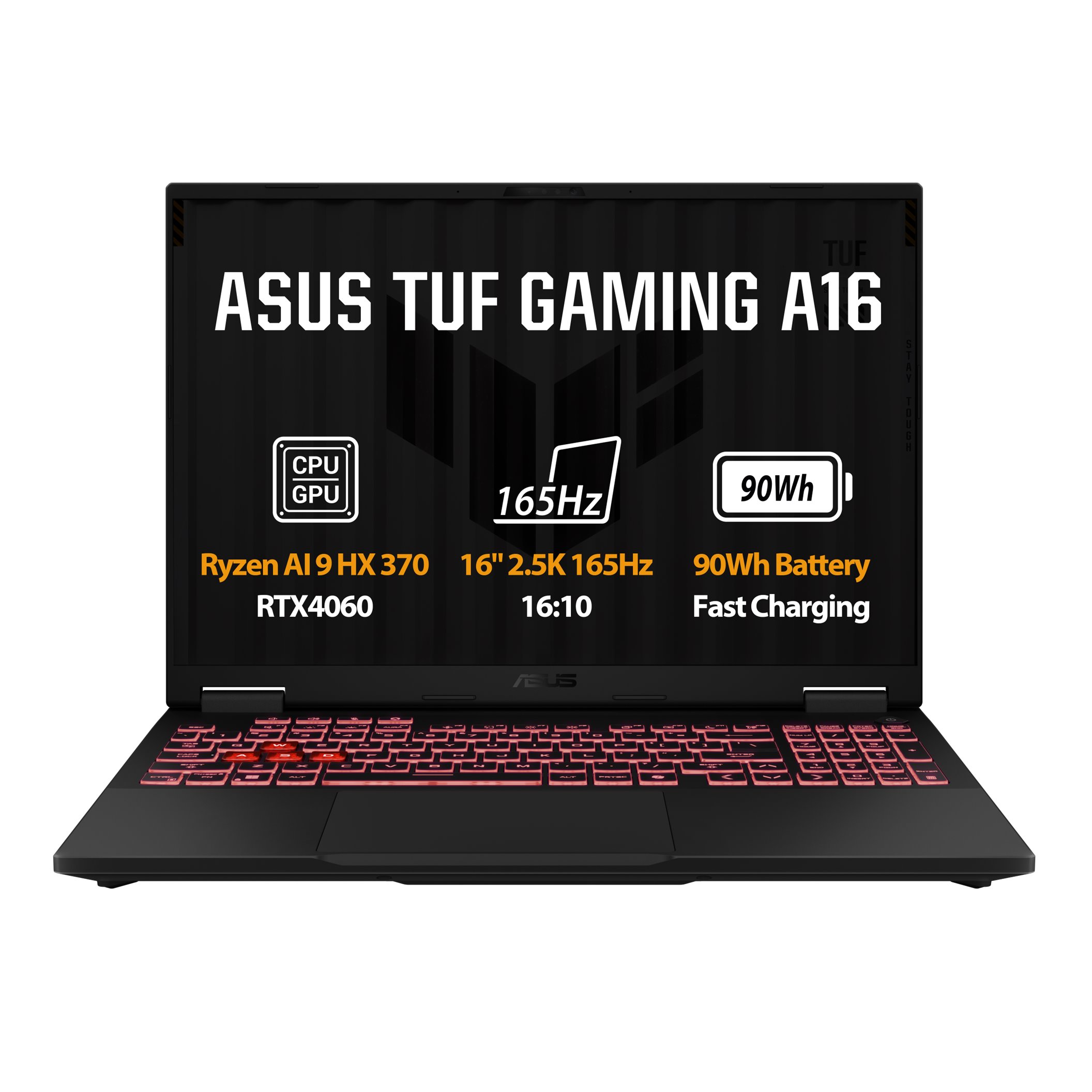 ASUS TUF Gaming A16/ FA608WV/ AI9-HX370/ 16"/ 2560x1600/ 32GB/ 1TB SSD/ RTX 4060/ W11H/ Gray/ 2R