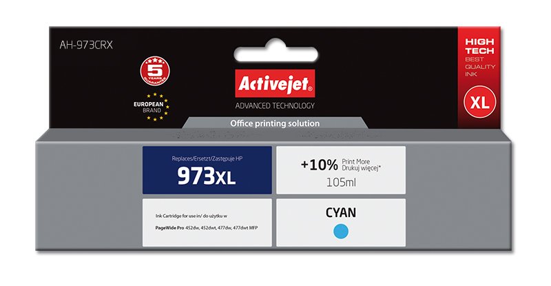 ActiveJet AH-973CRX alternatívny atrament HP 973XL (F6T81AE) 105 ml, cyan