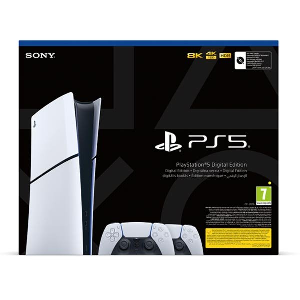 PlayStation 5 Digital (Model Slim) + PlayStation 5 DualSense Wireless Controller, black & white [CFI-2016]