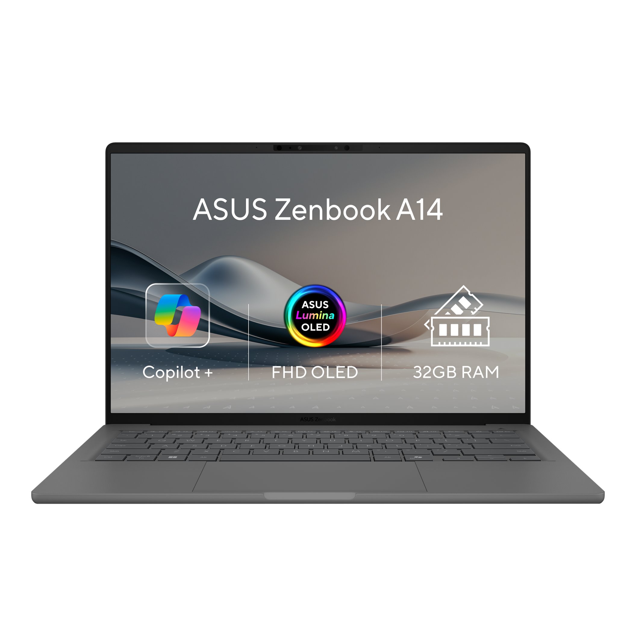 ASUS Zenbook A14/ UX3407QA-OLED306W/ SD-X1-26-100/ 14"/ WUXGA/ 32GB/ 1TB/ Adreno/ W11H/ Gray/ 2R