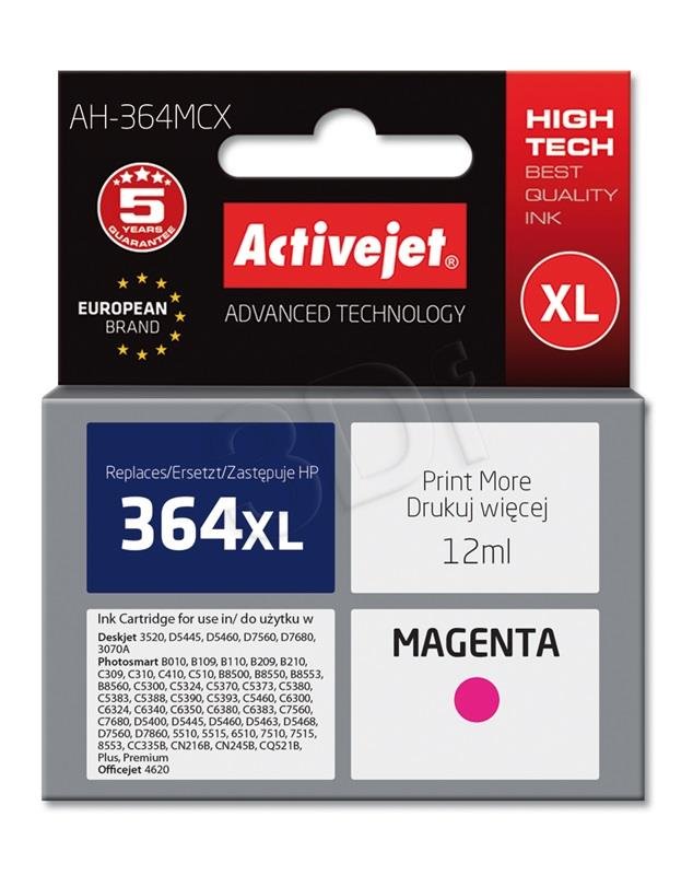 Atrament ActiveJet pre HP CB324 (no.364XL) Magenta
