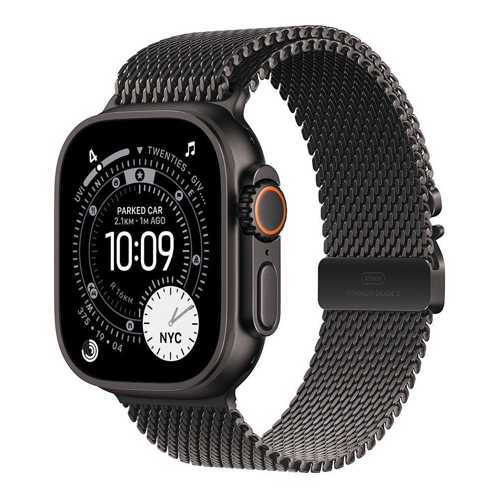 Apple Watch Ultra 3 GPS + Cellular 49mm Čierny titán s čiernym titánovým milánskym ťahom - S