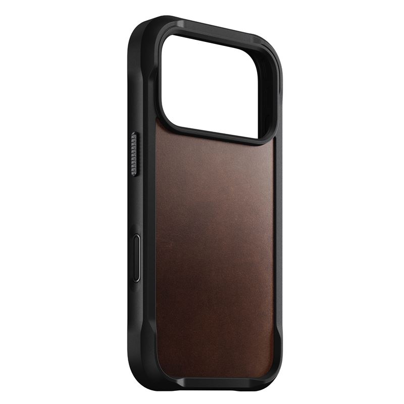 Nomad kryt Rugged Leather Case Magsafe Horween pre iPhone 17 Pro - Rustic Brown
